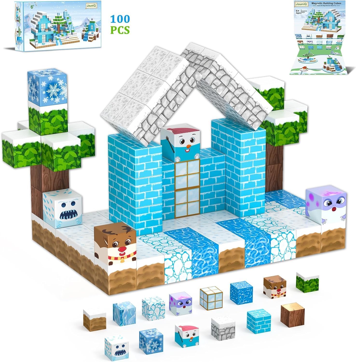 Frozen Minecraft Blocks | Frozen Magnetic Set | MagnaCraft